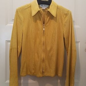 Worth perforated suede zip front jacket